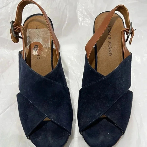 Lucky Brand blue sandals wedges size 8B - Picture 2 of 6